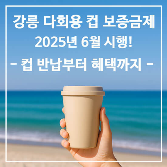 강릉 다회용 컵 보증금제 시행 메인 이미지