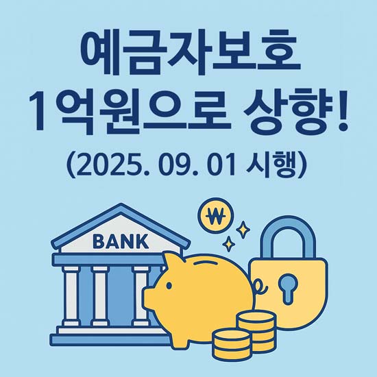 예금자보호 한도 1억원으로 상향 안내 메인 이미지