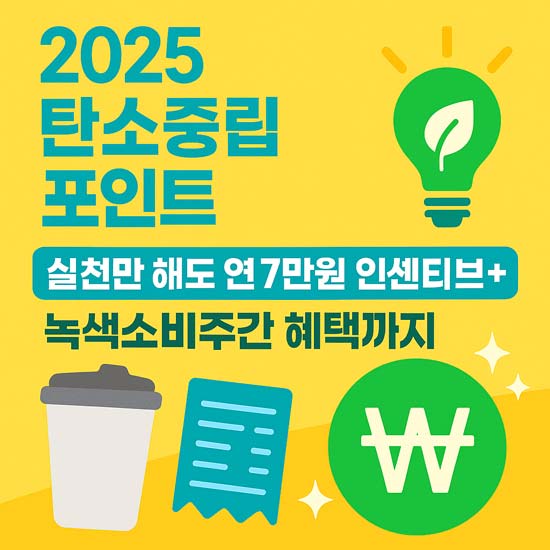 2025 탄소중립포인트 연7만원 인센티브 안내 메인 이미지