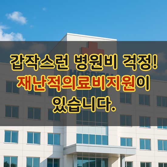 2025 재난적의료비 지원사업 안내 메인 이미지