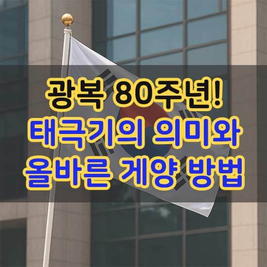 광복 80주년 맞이 광복절 태극기의 의미와 올바른 국기 게양 방법 안내 메인 이미지