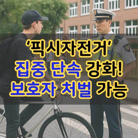 픽시자전거 집중 단속 강화 및 보호자 처벌 가능에 대한 블로그 메인 이미지