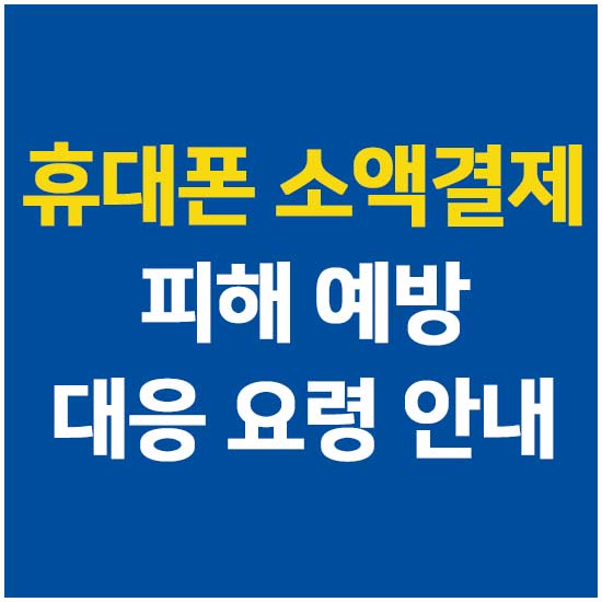 휴대폰 소액결제 피해 예방 대응 요령 안내